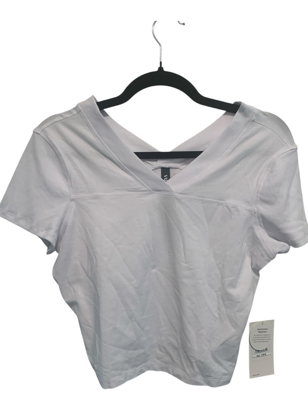 54. NWT Vuori Tuvalu double v neck tee WHITE Size: M